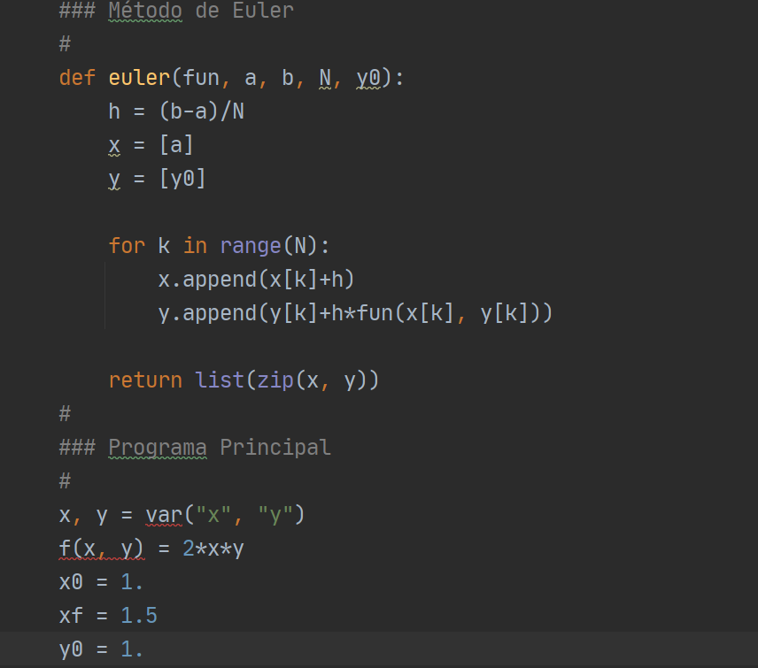 Metodo euler con sagemath