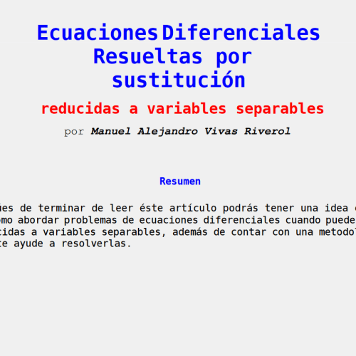 Ecuaciones Diferenciales resueltas por sustitucion